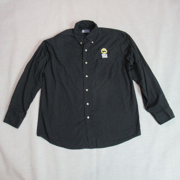 Buffalo Wild Wings Shirt Mens Size M Black Employee Uniform Button Long Sleeve - Picture 1 of 13